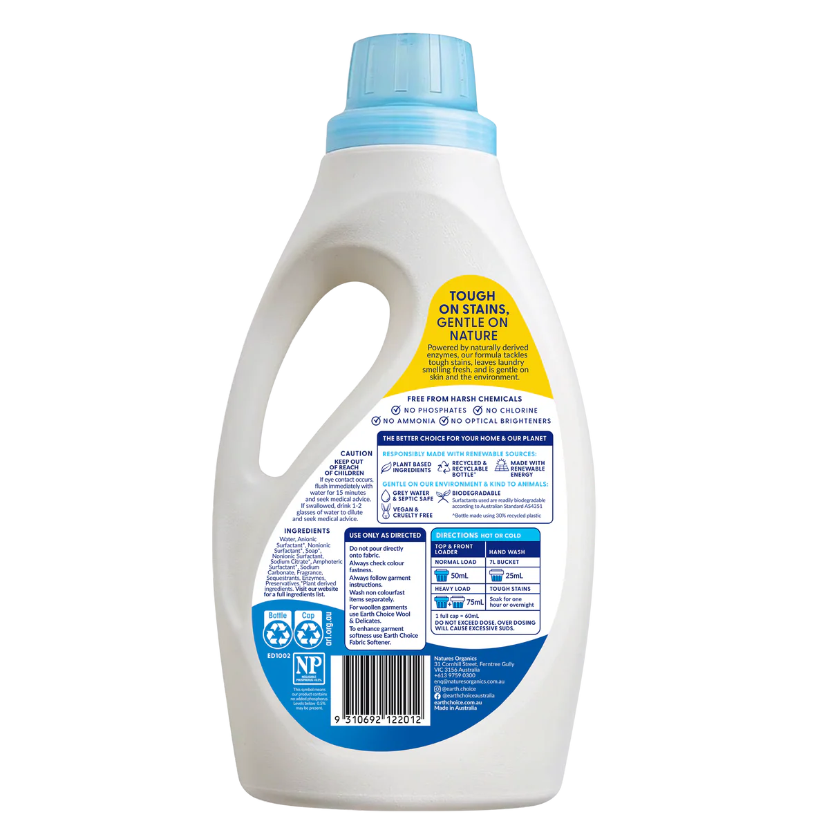 Earth Choice Ultra Concentrate Laundry Liquid Top & Front Loader 1L