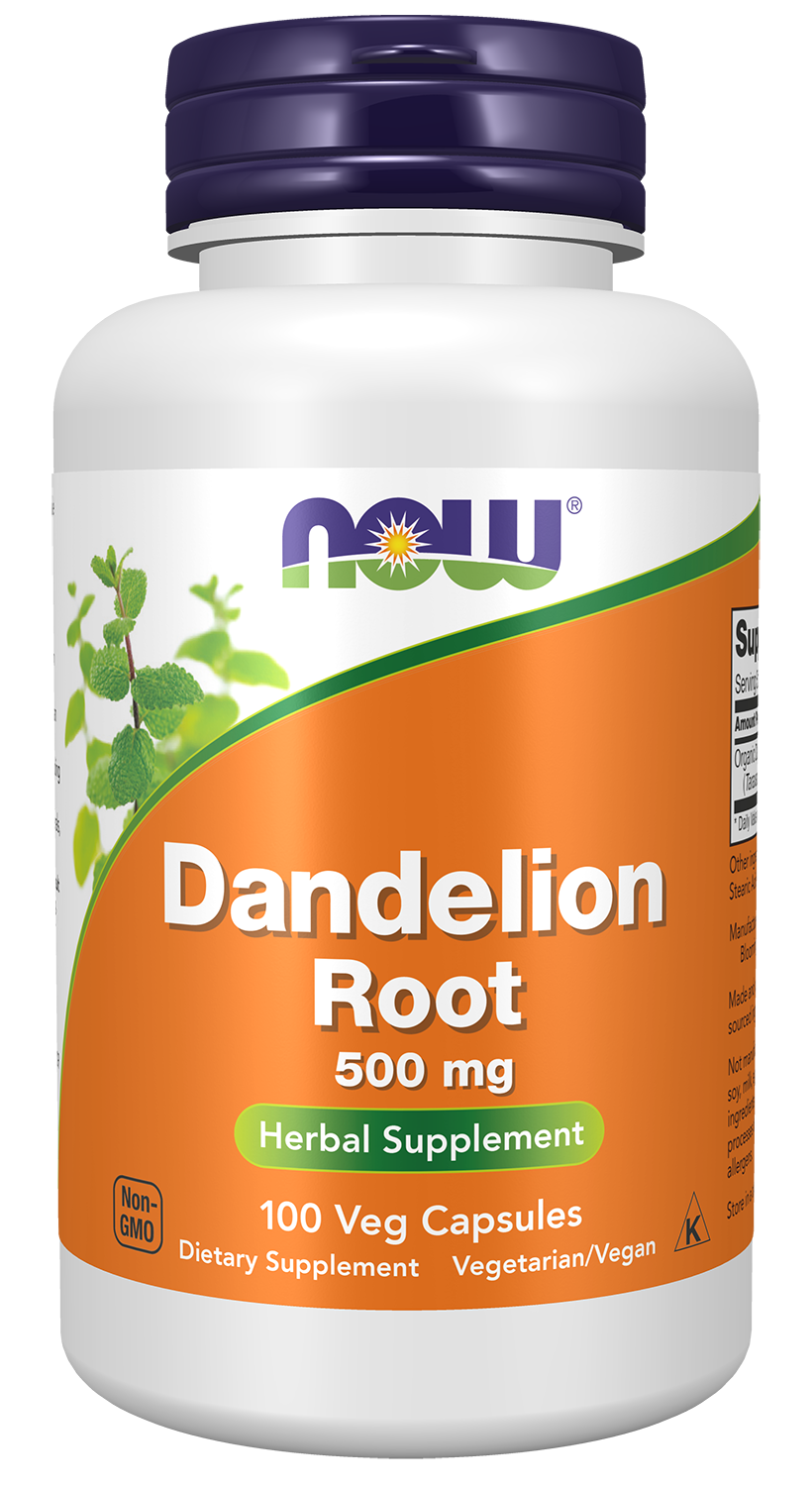 NOW - Dandelion Root 500 mg Veg Capsules - 100 Veg Capsules