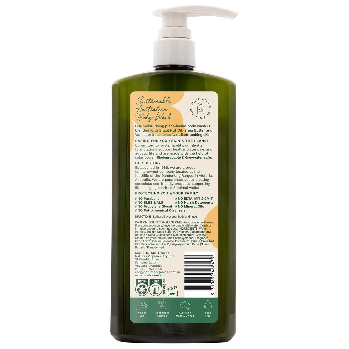 OC Naturals Vanilla Shea Moisturising Body Wash 725ml