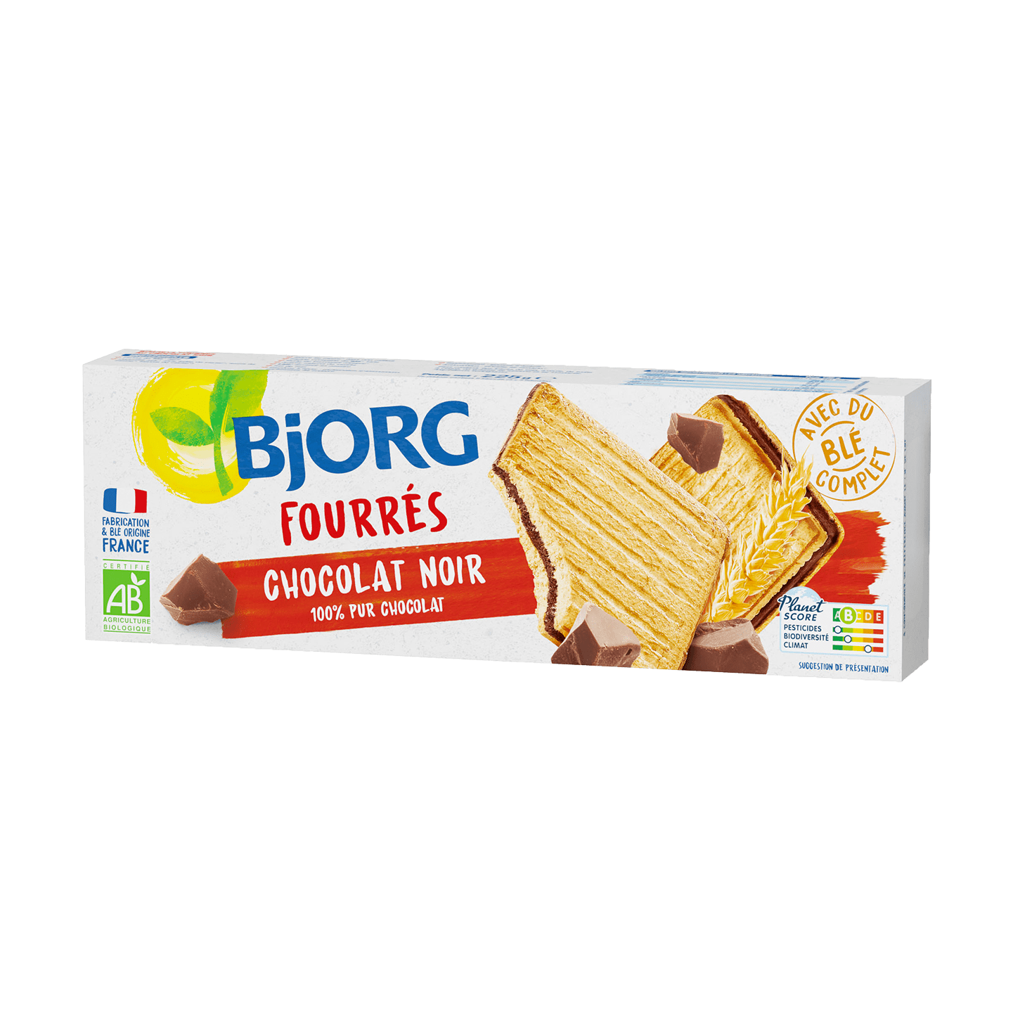 Bjorg - Biscuits Fourrés chocolat noir 225g
