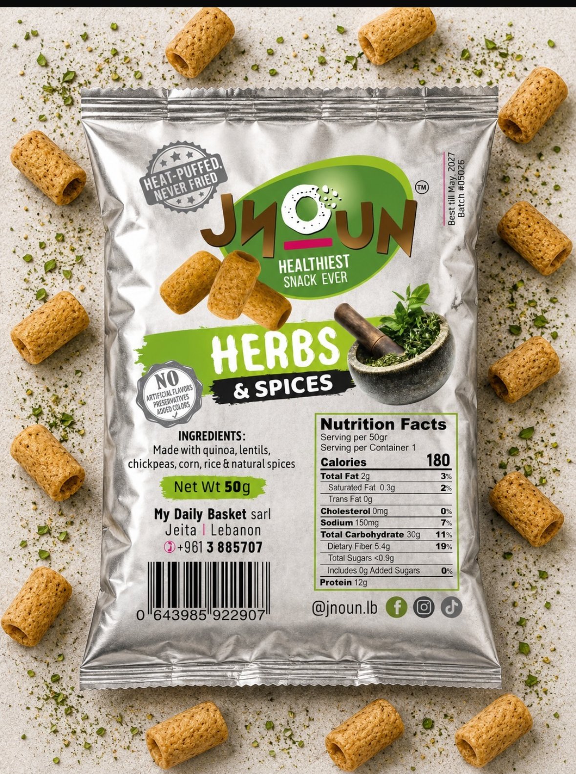 Jnoun Herbs & Spices - Front