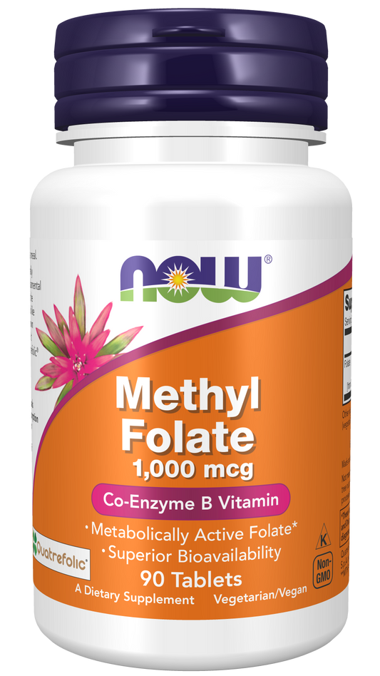 NOW - Methyl Folate 1,000 mcg Tablets - 90 Tablets