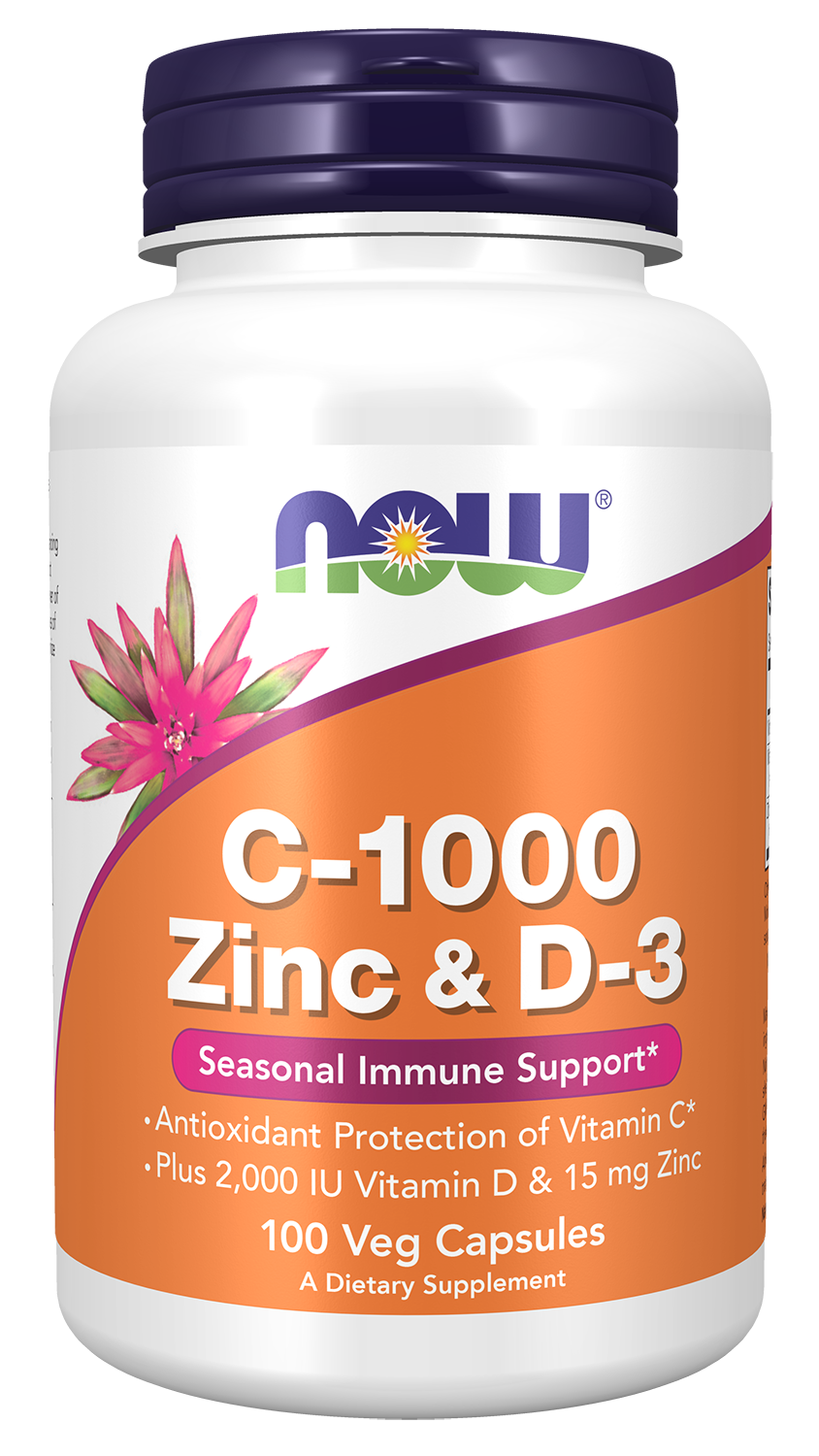 NOW - C-1000 Zinc & D-3 Veg Capsules - 100 Veg Capsules