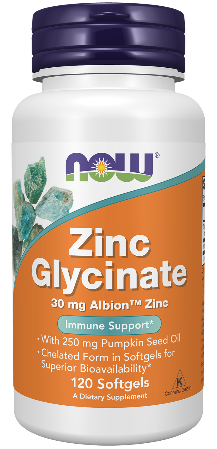 NOW - Zinc Glycinate Softgels - 120 Softgels