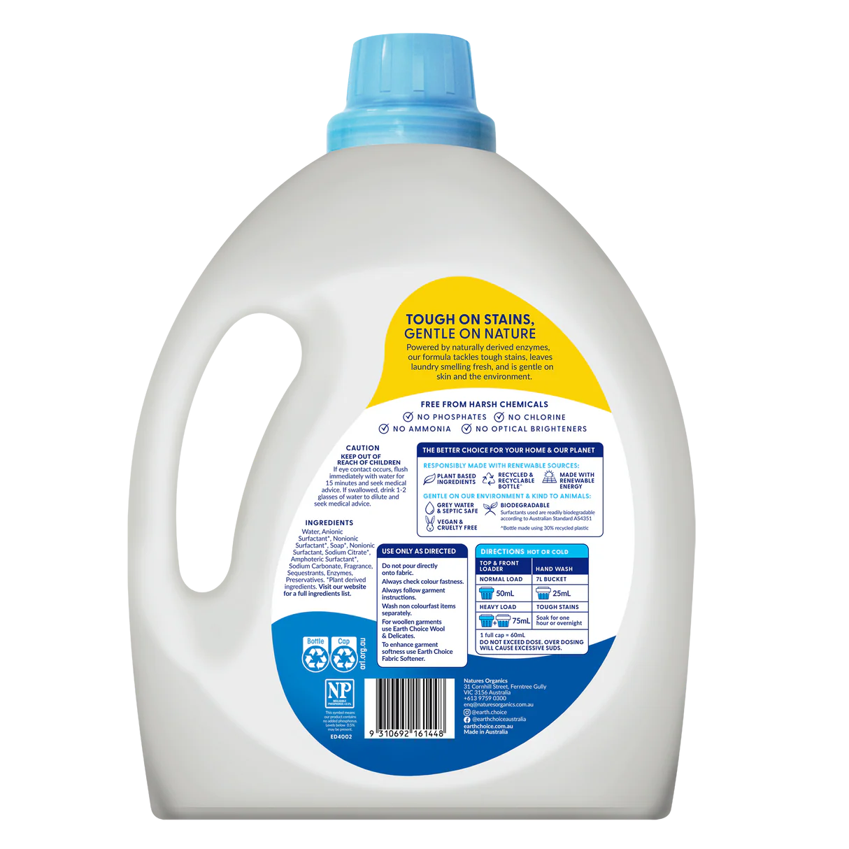 Earth Choice Ultra Concentrate Laundry Liquid Top & Front Loader 4L