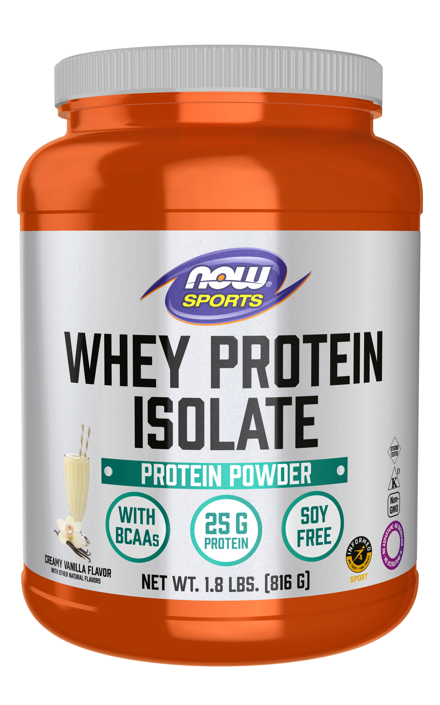 NOW - Whey Protein Isolate, Creamy Vanilla Powder - 5 lbs.