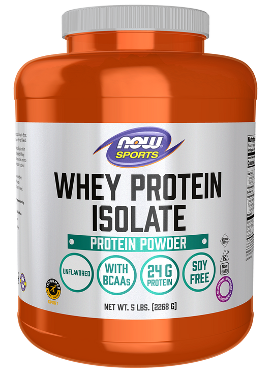 NOW - Whey Protein Isolate, Unflavored Powder - 5 lbs.