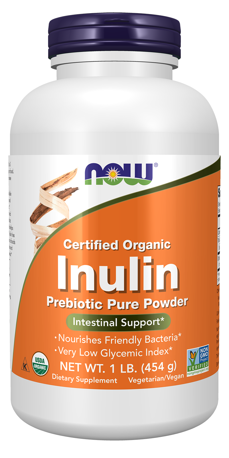 NOW - Inulin Prebiotic Pure Powder, Organic - 8 oz.