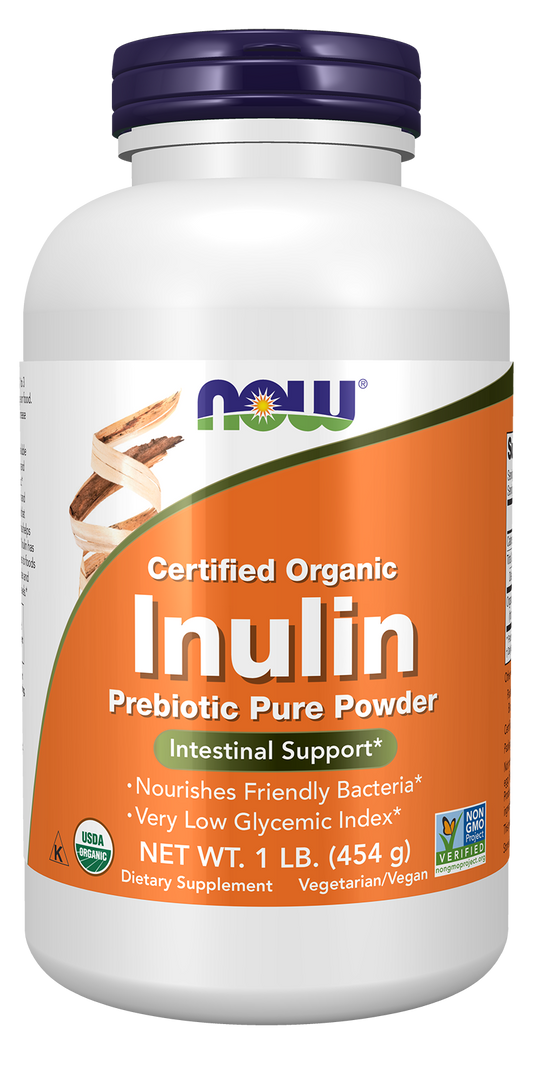 NOW - Inulin Prebiotic Pure Powder, Organic - 8 oz.
