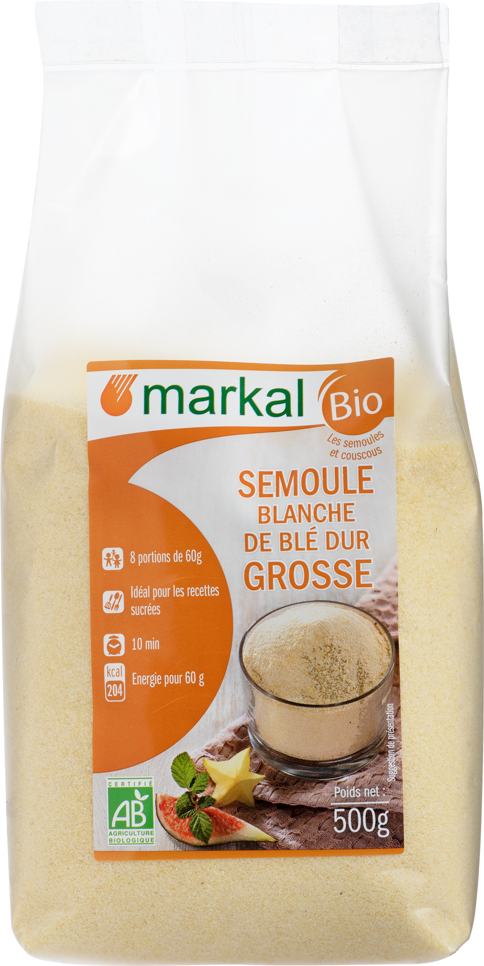 Markal Semoule blanche de Ble Gros / Wheat Semolina Coarse 500g