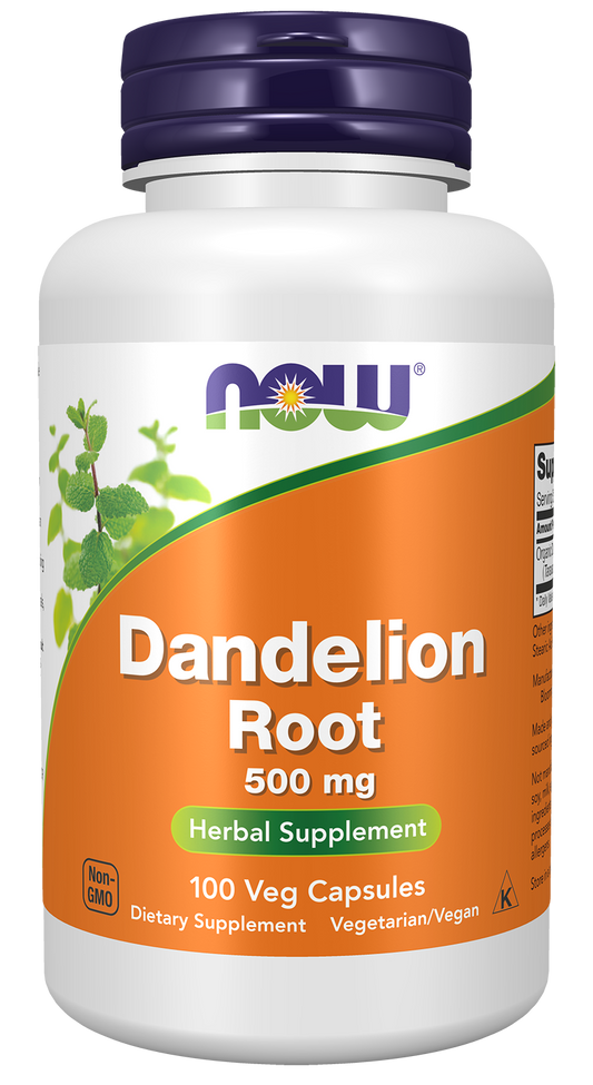 NOW - Dandelion Root 500 mg Veg Capsules - 100 Veg Capsules