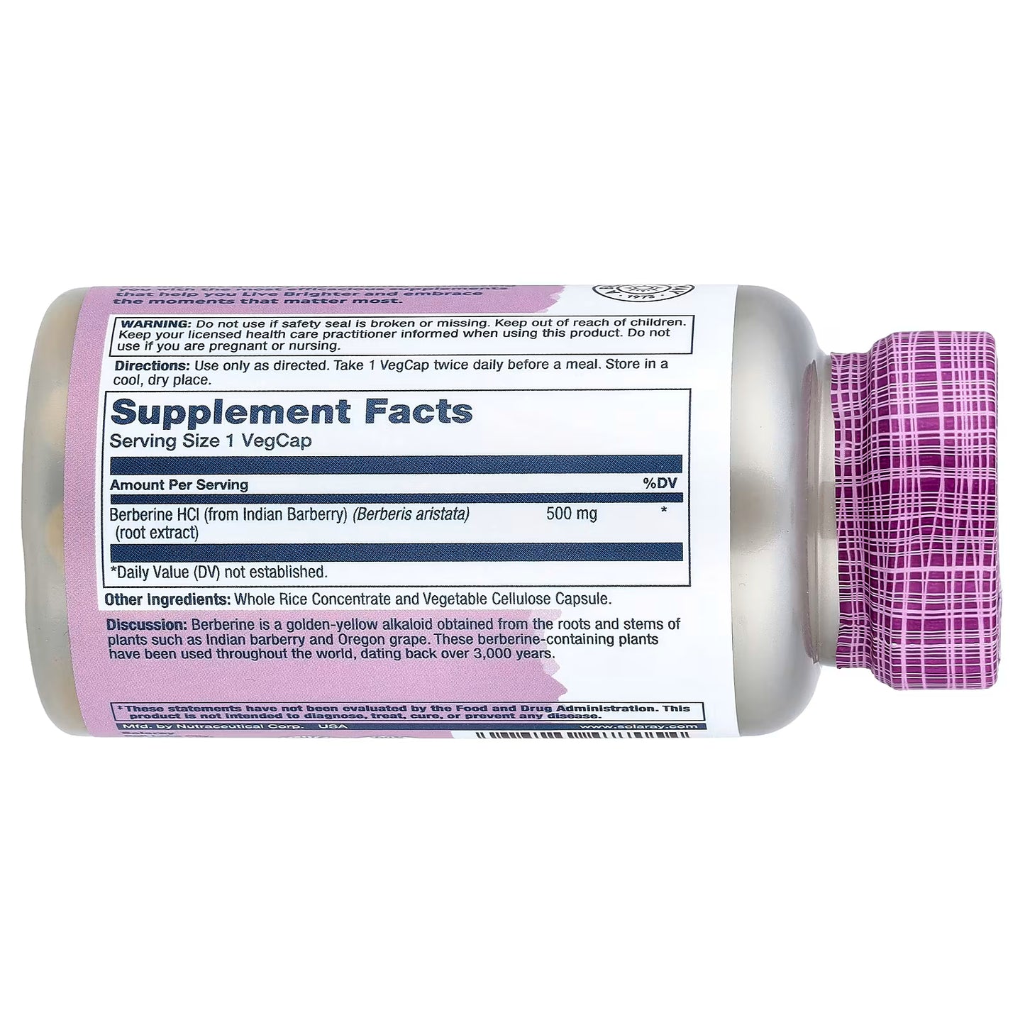 Solaray Berberine - 500mg, 60 Veg Caps
