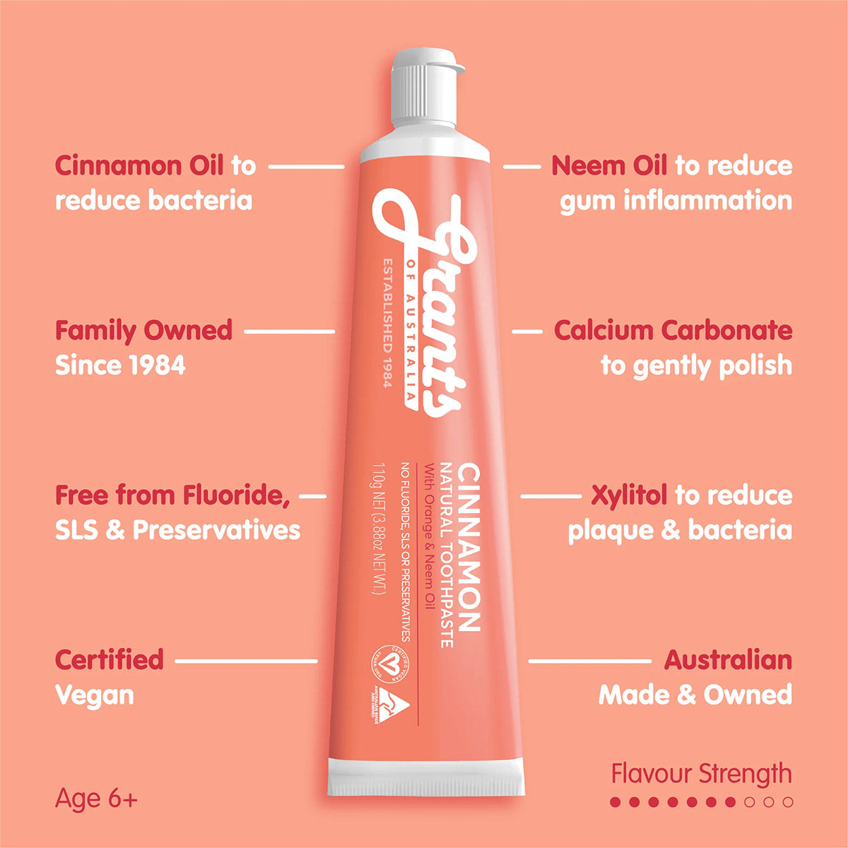 Cinnamon Natural Toothpaste – Fluoride Free – 110g