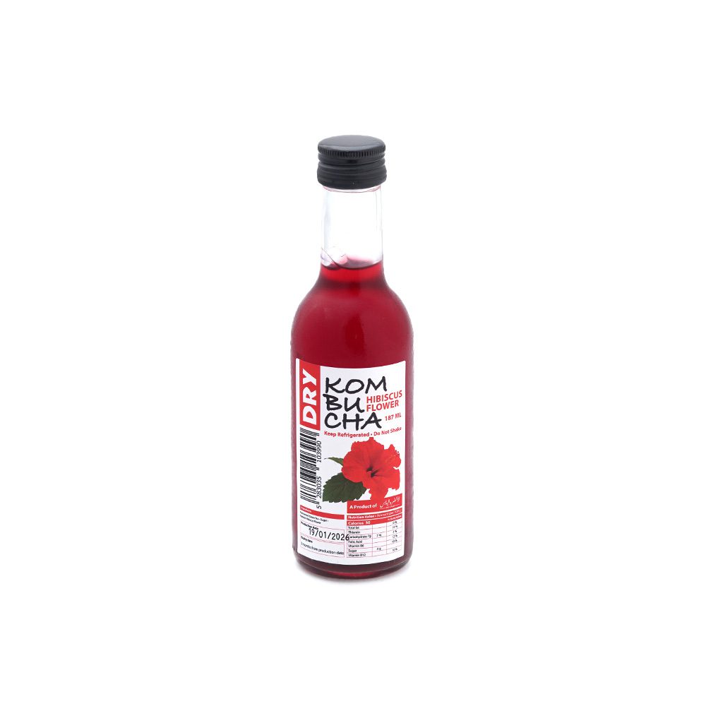 Dry & Raw - Kombucha Green Tea – Hibiscus 187 ml