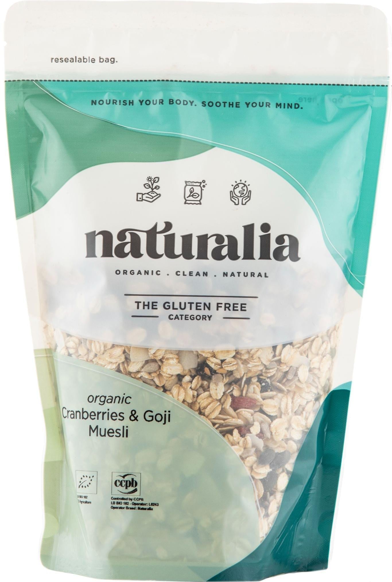 Organic Cranberries & Goji Muesli - Gluten Free 500g