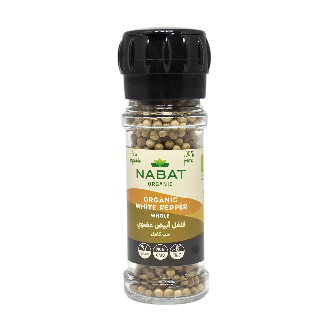 Organic White Pepper Whole - Grinder