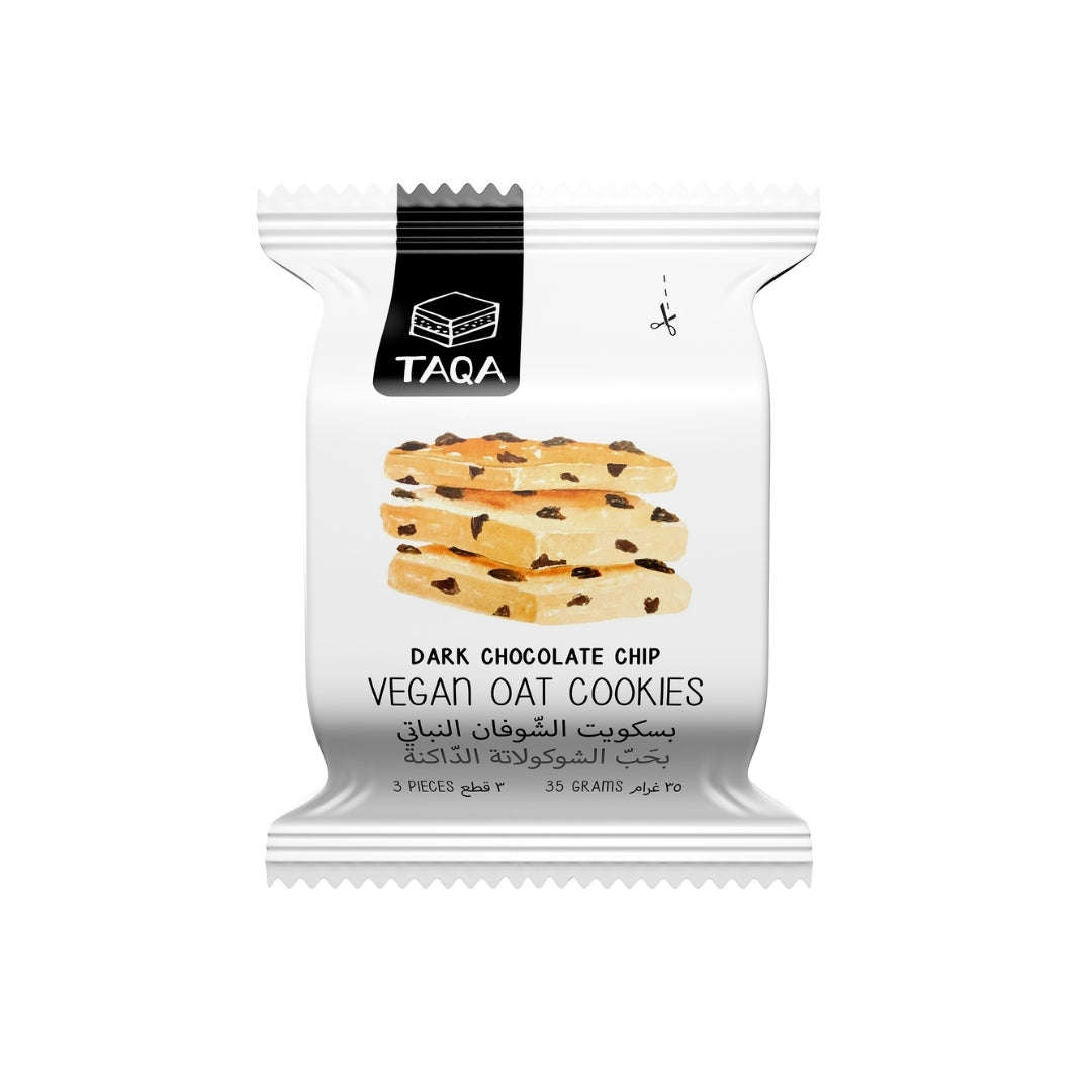 Taqa Dark Chocolate Chip Vegan Oat Cookies 35G