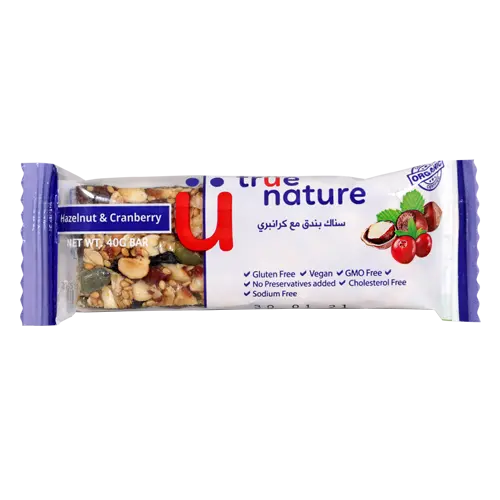 Organic Hazelnut & Cranberry bar