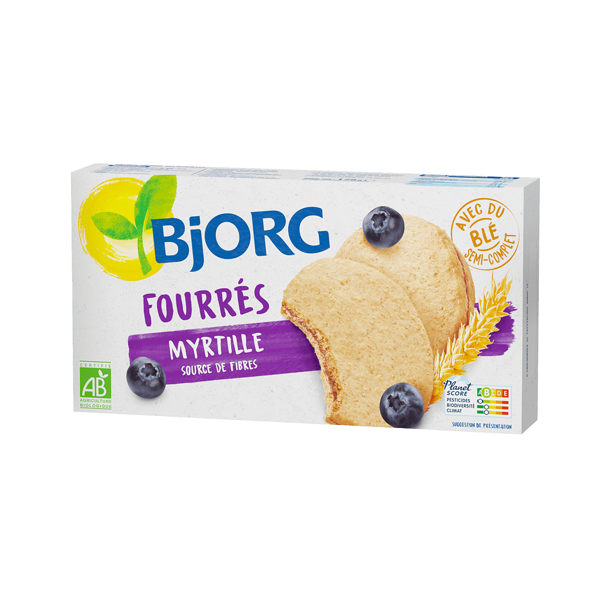 Bjorg - Biscuits Fourrés aux myrtilles 175g