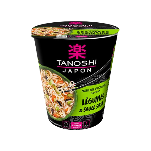 Tanoshi-Nouilles Japonaises saveur Legumes&Sauce Soja
