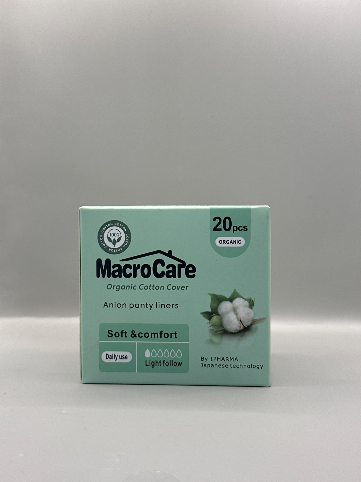 MacroCare Organic Cotton Anion Panty Liners - فوط صحية يومية عضوية