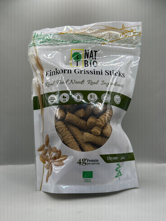 NAT BIO Einkorn Grissini Sticks zaatar - Front