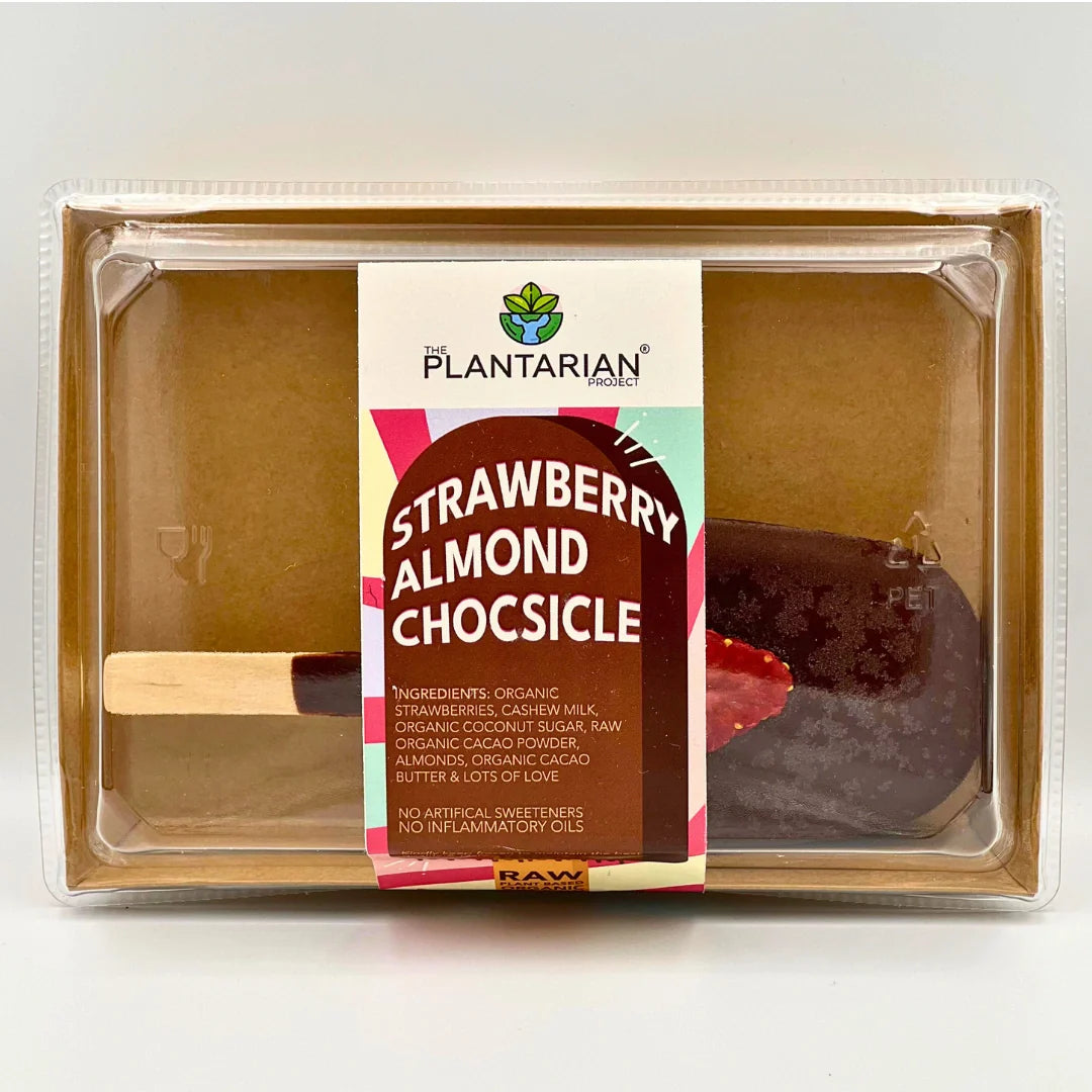 The Plantarian Project - Strawberry Almond Chocsicle