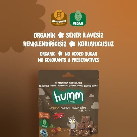 Grizzlo Humm Organic & Glutenfree Cacao Cake Bites With Nuts 30G